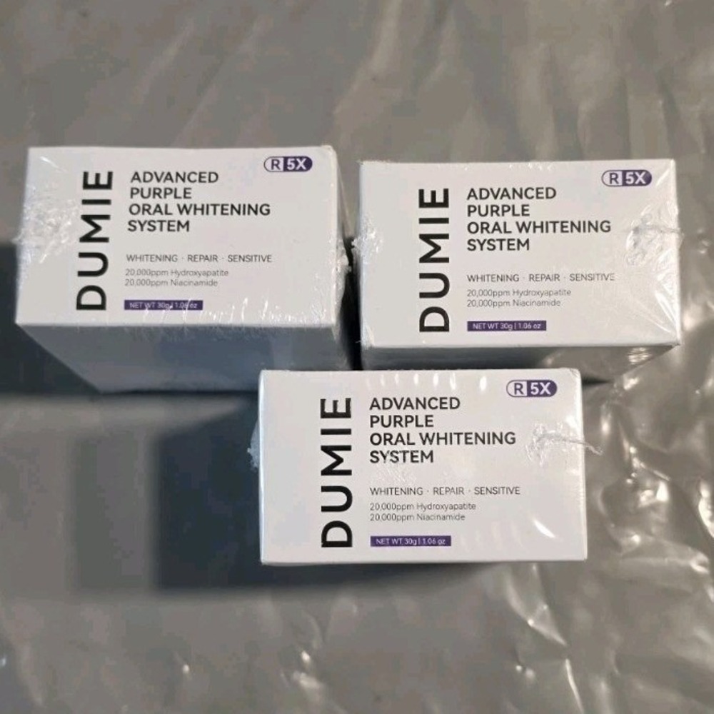 3 X Dumie Advanced Purple Oral Whitening System Teeth Powder 30g Sensitive 11/28